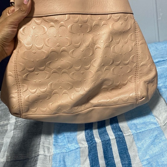 Coach Beige Embossed Shoulder Bag - Picture 2 of 5